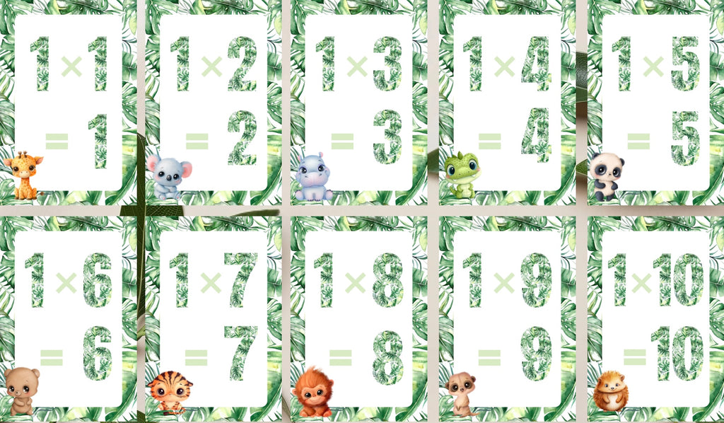 Jungle Times Table Cards