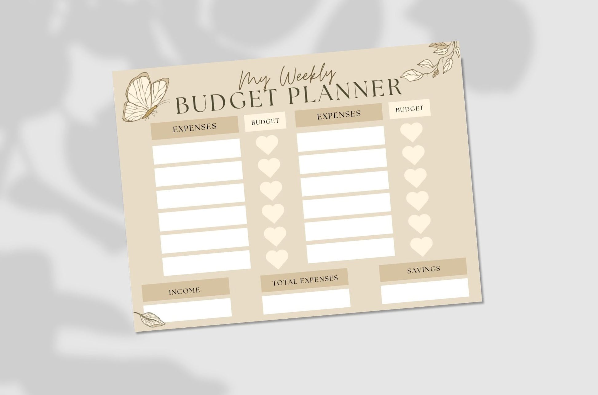 My Weekly Budget Planner (12 rows)