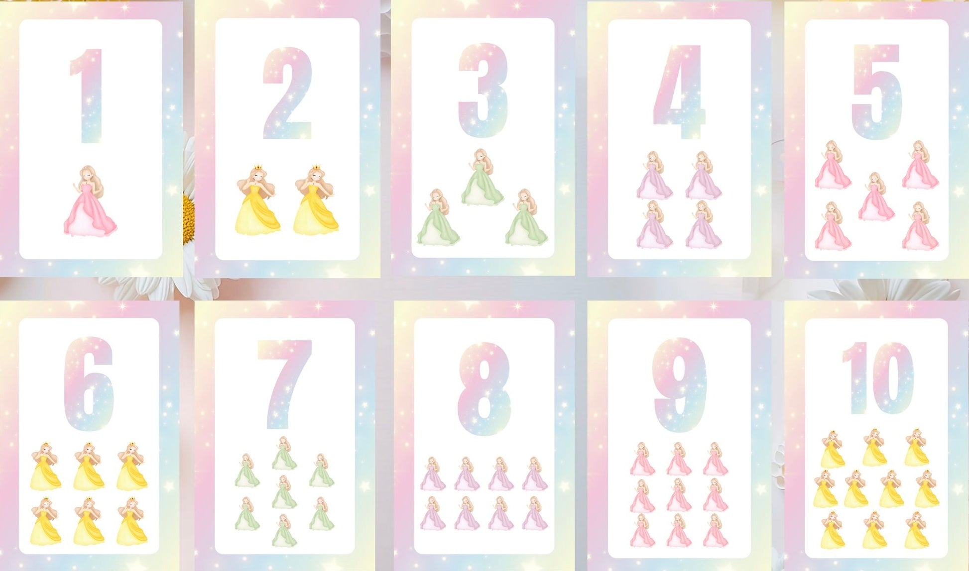 Princess Number Cards