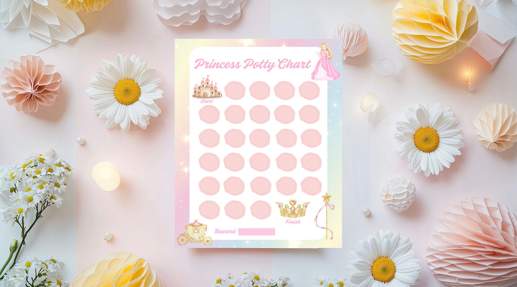 Princess Potty Training Chart — Reward Sticker Progress Tracker, Reusable