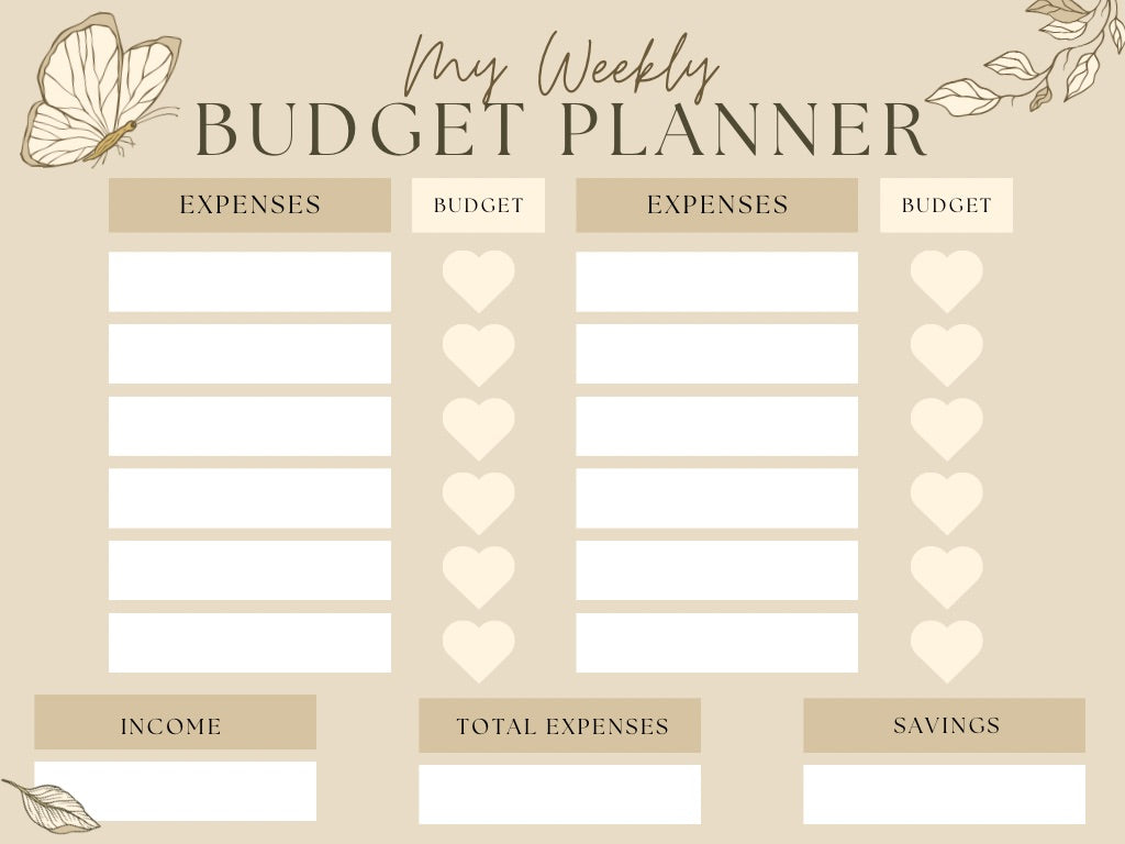 My Weekly Budget Planner (12 rows)