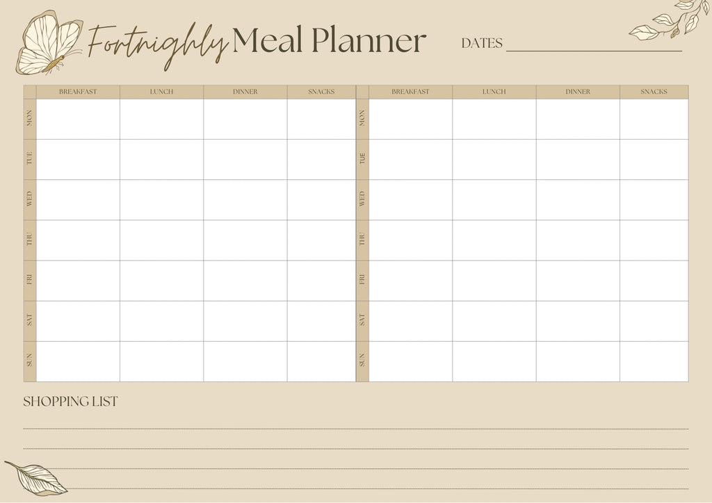 Fortnighly Meal Planner
